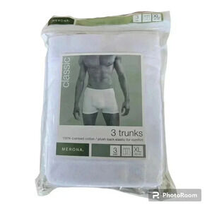 NOS Merona Classic Cotton Trunks  boxer briefs 3 pair white 2006 NIP XL